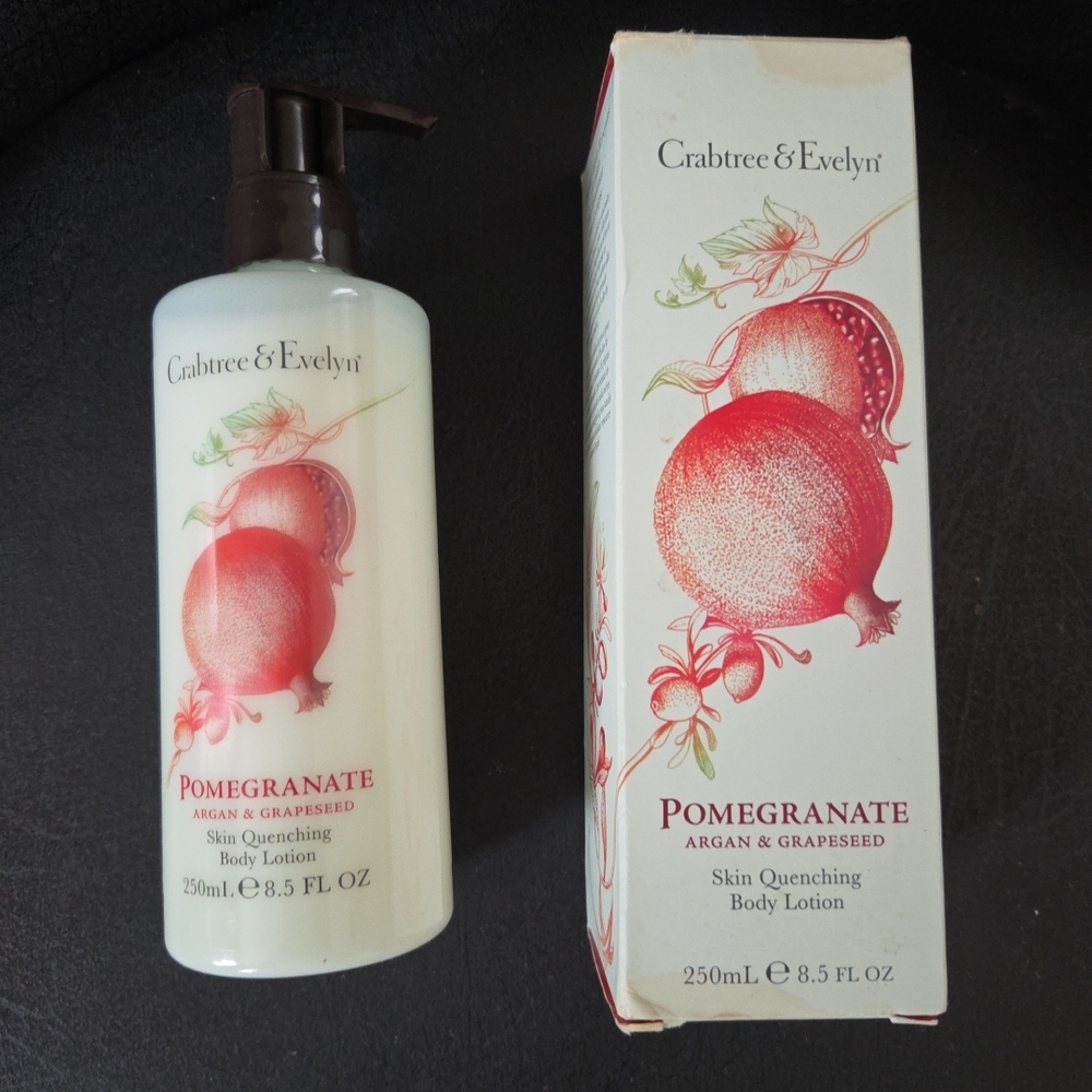 Crabtree & Evelyn Pomegranate Argan Grapeseed Oil Body Lotion 8.5 oz Skin Quench